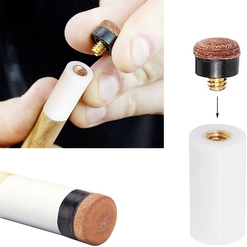50Pcs Billiard Pool Cue Stick Screw-on Tips 13mm Billiard Cue Tips for Pool Cues and Snooker