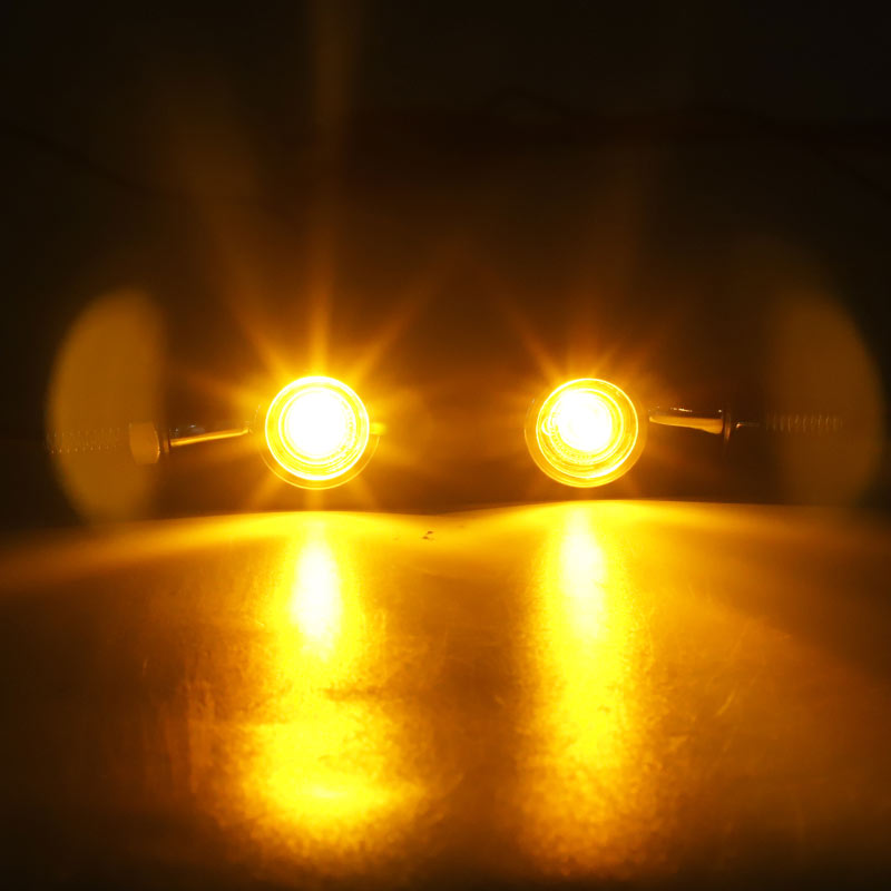 Mini Blinker Light Motorcycle Turn Signal Lights Chrome Black Yellow Red White Rear Indicator Light for Honda Yamaha Suzuki