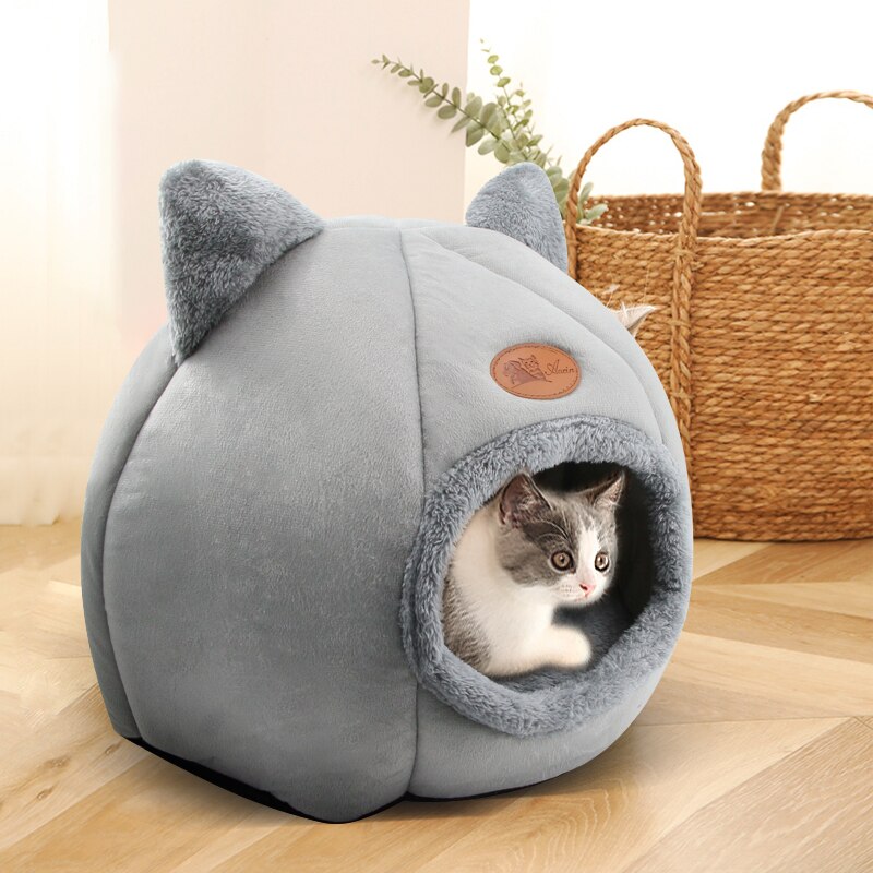 Deep Sleep Cat Bed Super Warm In Winter Little Mat Basket For Cat's House Products Pets Tent Cozy Cave Cat Beds Indoor