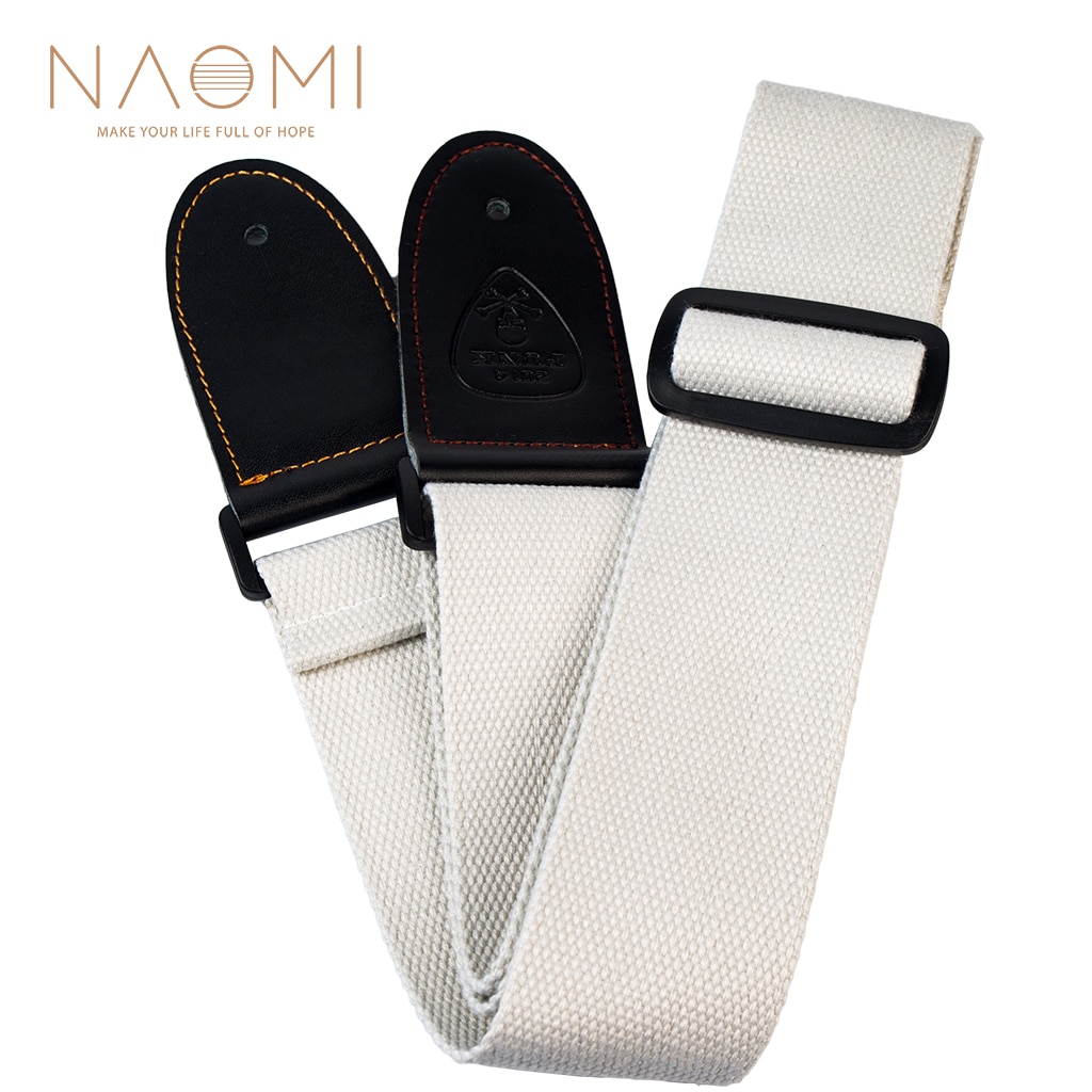 Naomi Gitaarband Leather Head Verstelbare Schouderband Voor Gitaar Elektrische Gitaar Basgitaar Onderdelen Accessoires Wit