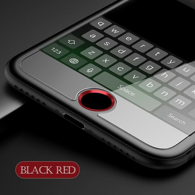 10 PCS Fingerprint Touch ID Home Button Sticker for Apple IPhone 5 5S SE 6 S 6S 7 8 Plus IPad Mobile Phone Sticker Skin Gold Red: black red
