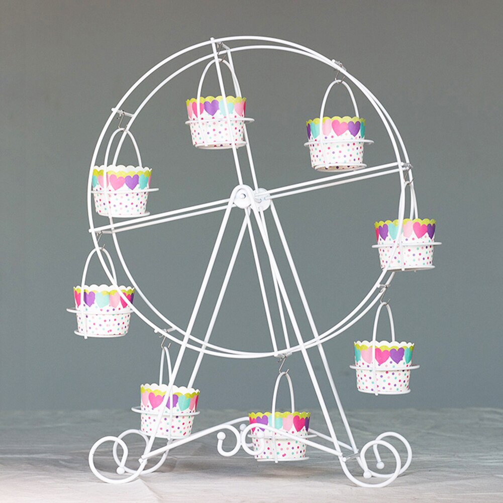 Soporte metálico para Magdalenas con forma de noria, soporte de exhibición para tartas y fiestas de cumpleaños y bodas