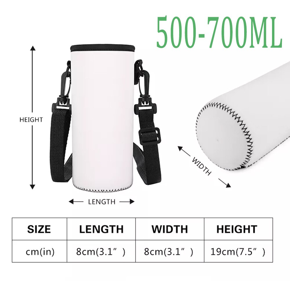 Music Notes 1000ML Water Bottle Cover Bag Pouch w/Strap Neoprene Water Bottle Carrier Insulated Bag Pouch Holder Shoulder Strap