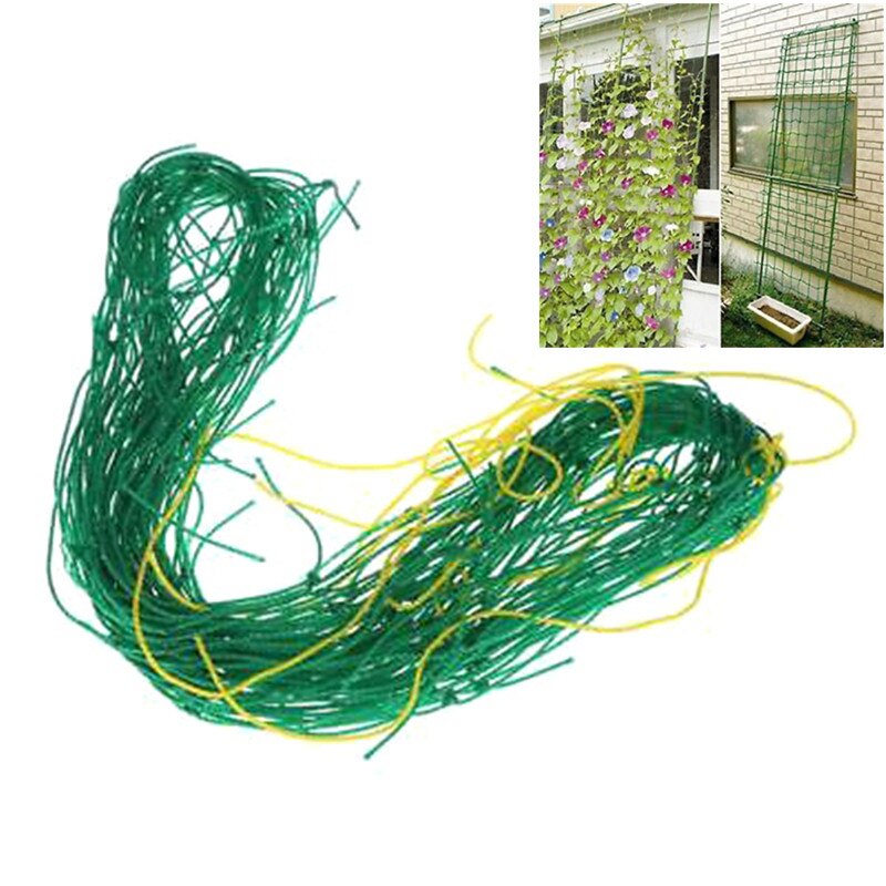 Hage grønn nylon espalier netting mesh 0.9/1.8*1.8m støtte klatrebønne plantenett vokse gjerde klatrenett fortykket linje