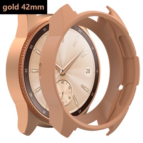 Gear S3 Frontier Case For Samsung Galaxy Watch 46mm band gear S3 Silicone Protect Cover Protective shell Watch Accessories: gold 42mm