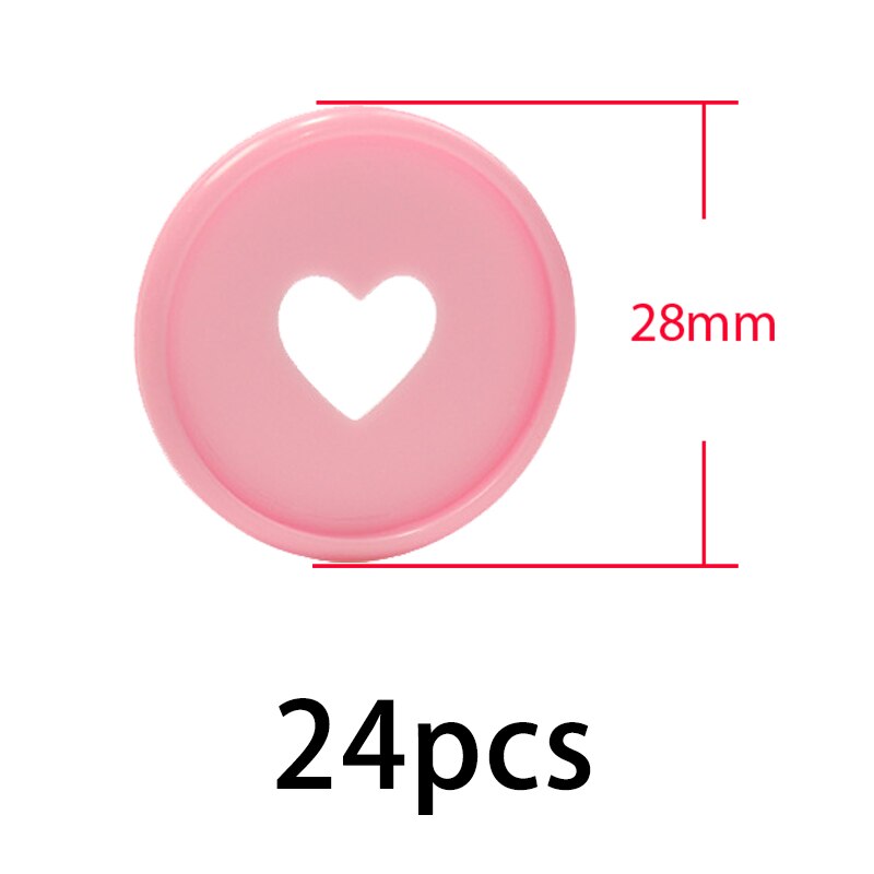 Discos de encuadernación de plástico para cuaderno, archivador de 28mm, coloridos, de , accesorio para álbum de recortes, 24 unidades: Pink-24pcs-28mm