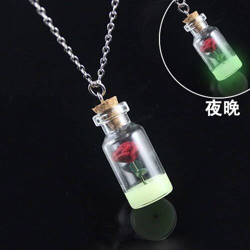 Pendentif lumineux petit Prince Rose, collier ajouré qui brille dans la nuit, bijoux d&#39;halloween