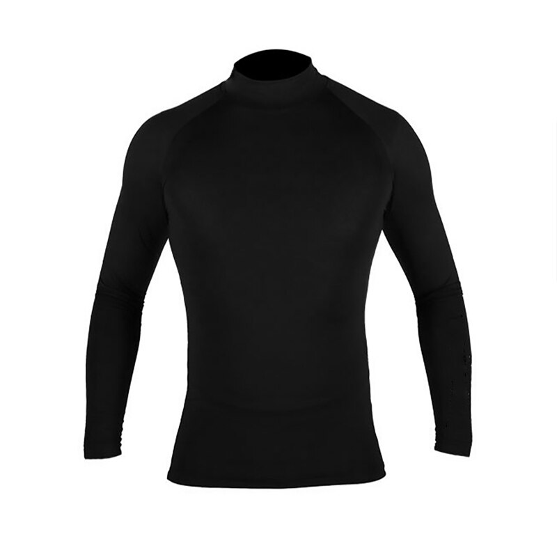Lauf T-Shirt Männer Rollkragen Kompression Shirt trainieren Fitness Spitzen Herbst Bodybuilding Kleidung Fitnessstudio Langarm T Hemden