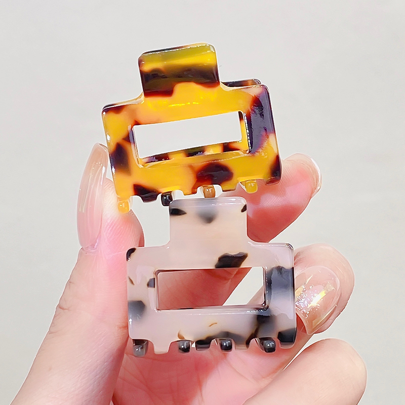 Nuevas mujeres tablero de ajedrez ámbar leopardo geométrico garra de pelo señora temperamento Mini Clip de pelo horquillas accesorio para el cabello de