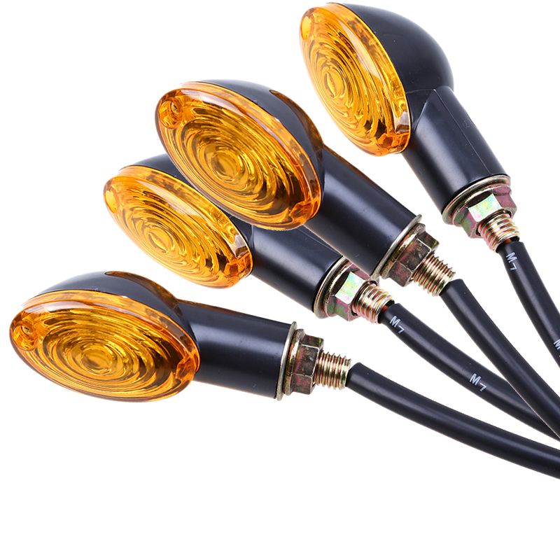 POSSBAY 4 Pçs/lote 12V Universal Motos Turn Signal Indicadores Luzes Âmbar Blinker Flasher Moto Luz Direcional