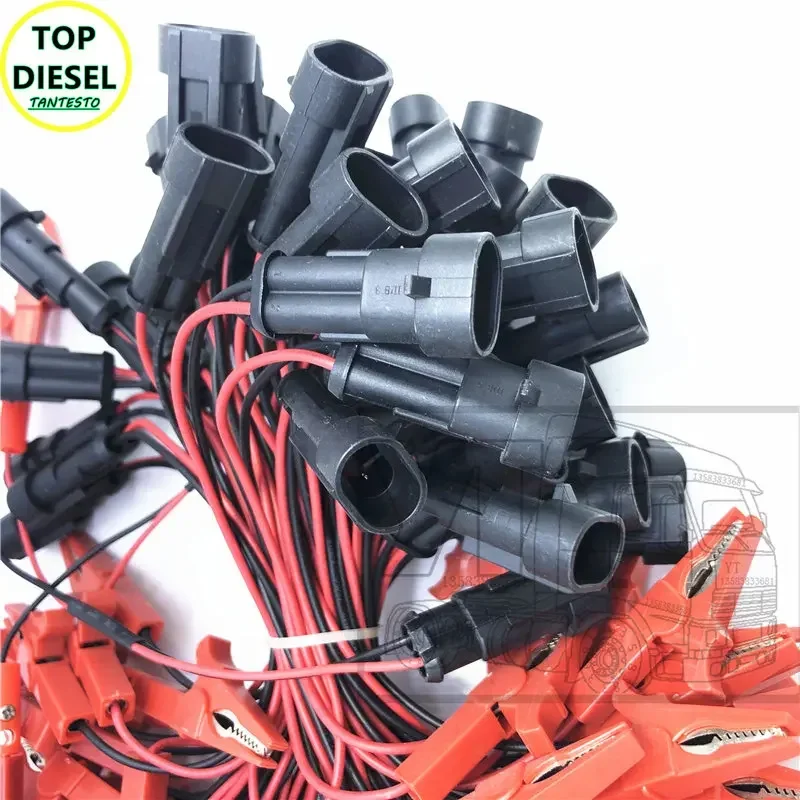 Injektor magnetventil stik ledningsnet stik han- og hunled krokodilleklemme til common rai testbænk