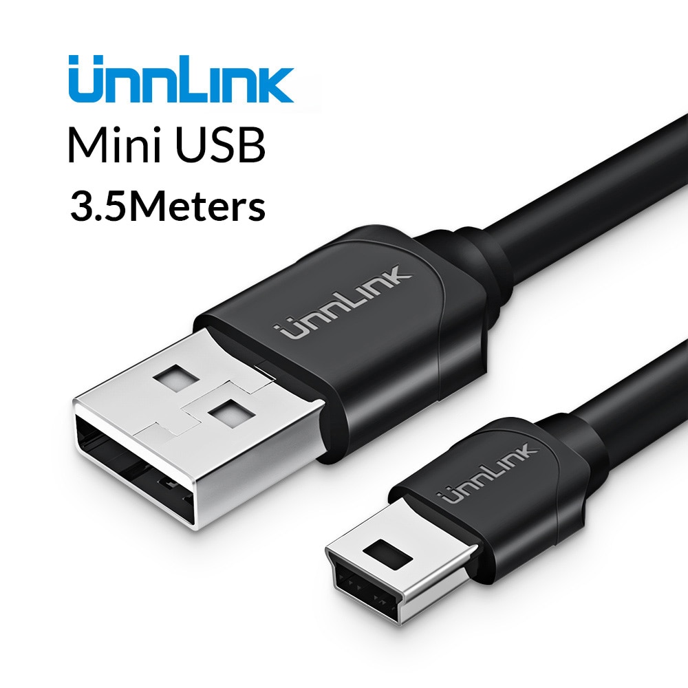 Unnlink Mini USB Power Kabel 3.5m DC 5V 2A Koperdraad Voeding Kabel Cord Voor Auto GPS auto Camera Recorder POS DVR Dashcam