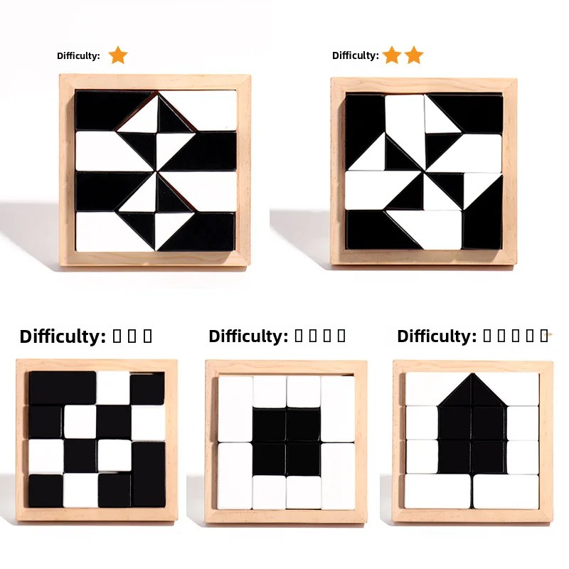 Educational Wooden Puzzle Blocks Early Childhood Logic Thinking Training Table Game Intellectual Toys for Children
