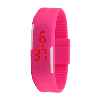 Silicone LED Sport numérique Bracelet montres Fitness décontracté électronique Bracelet hommes femmes garçons filles montre horloge enfants enfants: Rose