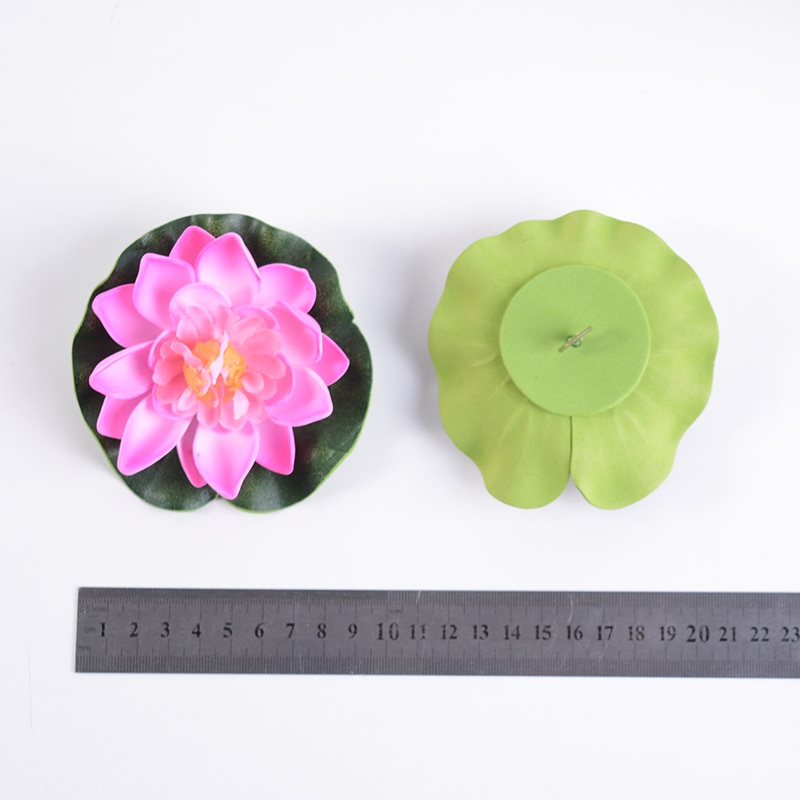 1 stk 10-30 cm ekte berøringe kunstig lotusskum blomster hvit vannlilje flytende bassengplanter til bryllupshage eva dekorasjon