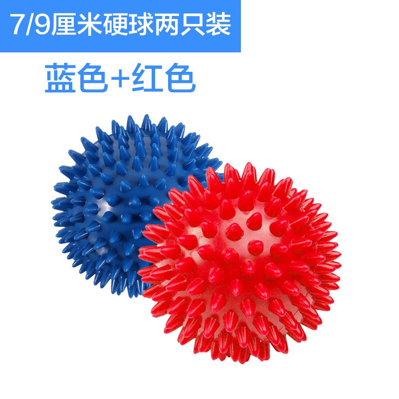 A mano Palla di Formazione Sfera di Massaggio Muscolare Acanthosphere Sfera di Massaggio Forza di Presa Forza Dito Rilassante Pratica Mano Piede di Fitness: 7 9 Centimeter Hard Sphere Double Package  Red   Blue