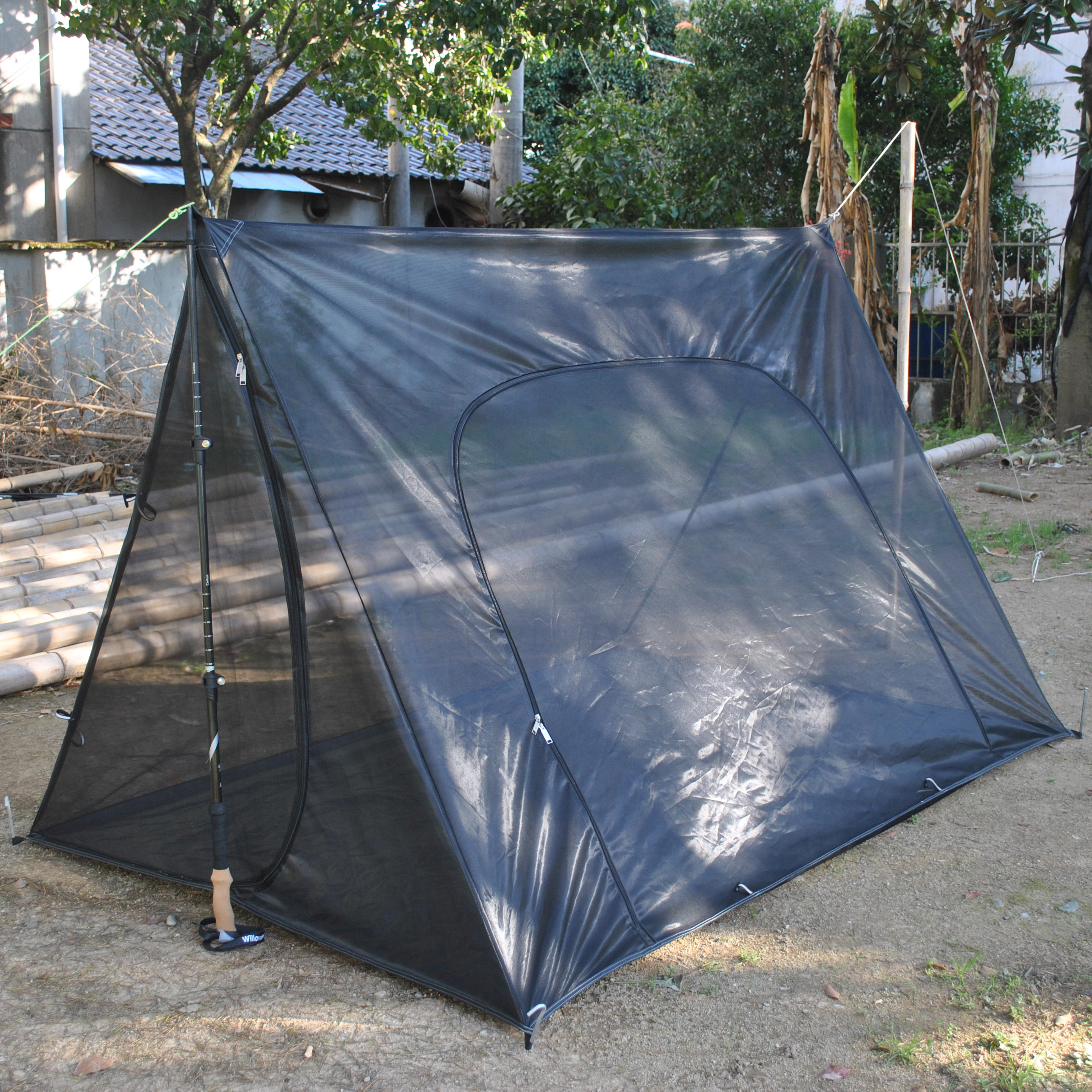 2-persoons gaastent, schermopvang met waterdichte badkuipvloer voor buiten kamperen Lichtgewicht mesh-tent voor backpacken