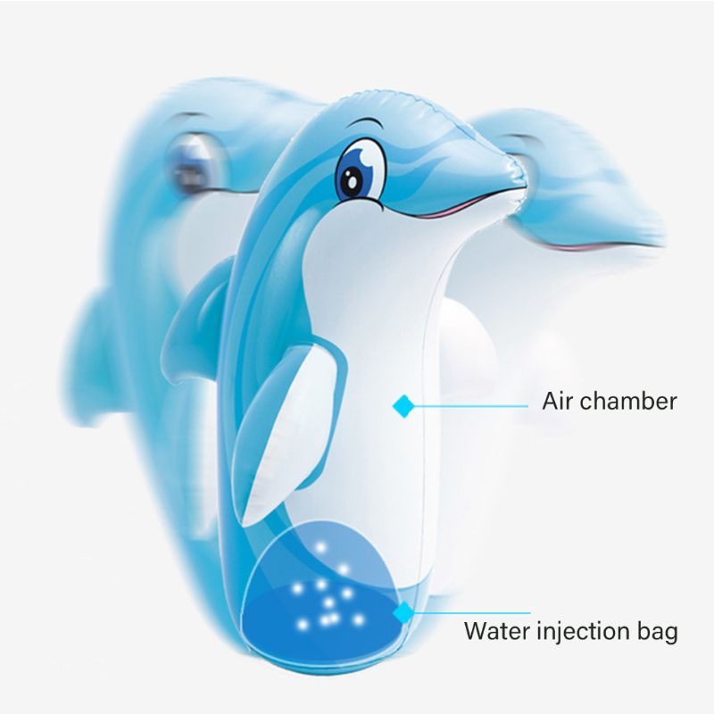 Aufblasbarer, verdickter boxsack für kinder mit fitness-puzzle-tiermuster