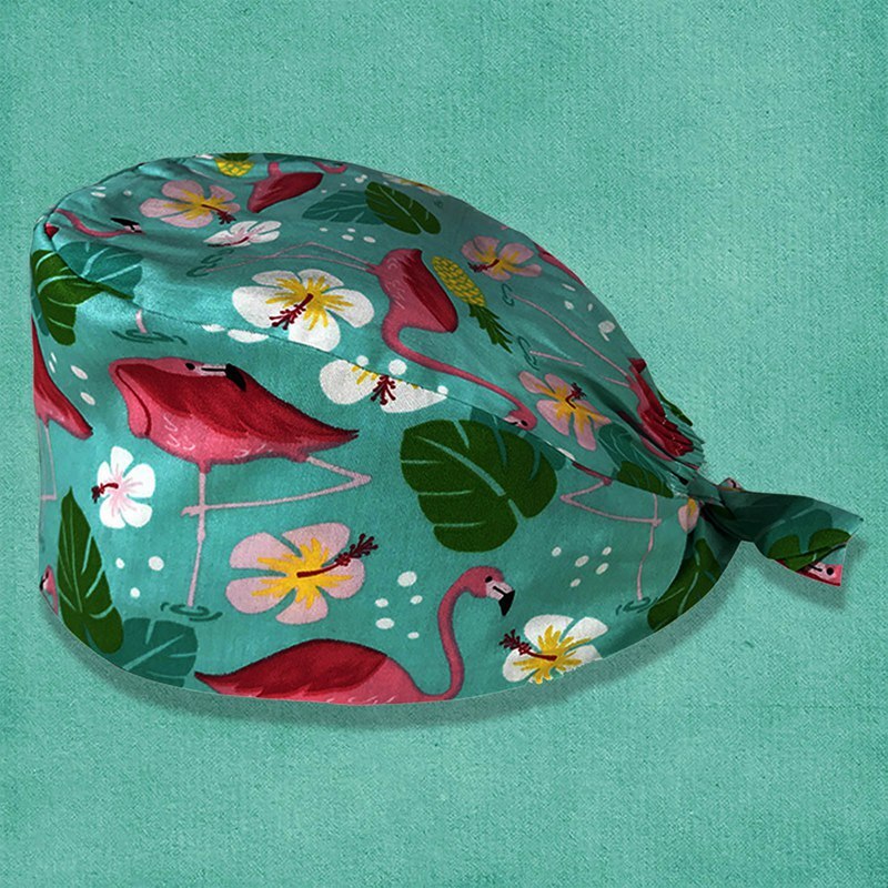Kvinder print bomuld bandage justerbar sygeplejerske kasket med svedbånd bouffant hat mænd gorros quirofano mujer sygeplejerske uniform tilbehør