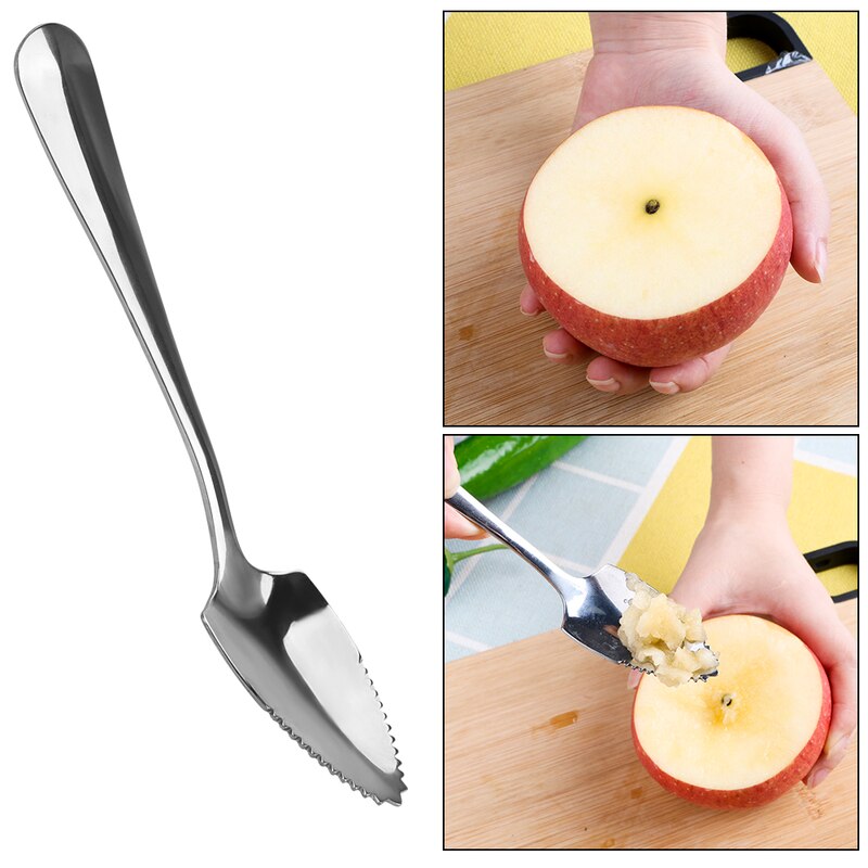 Fruit Grapefruit Lepel Dessert Koffie Lepel Gekartelde Rand Servies Bestek Lange Steel Rvs