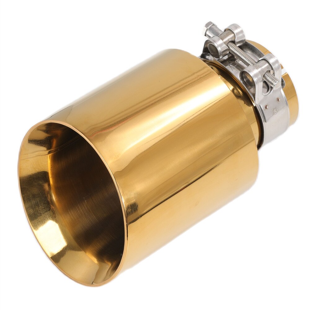Car Stainless Steel Muffler Tip Exhaust System Universal Straight Gold Decoration Exhaust Pipe Mufflers For Akrapovic