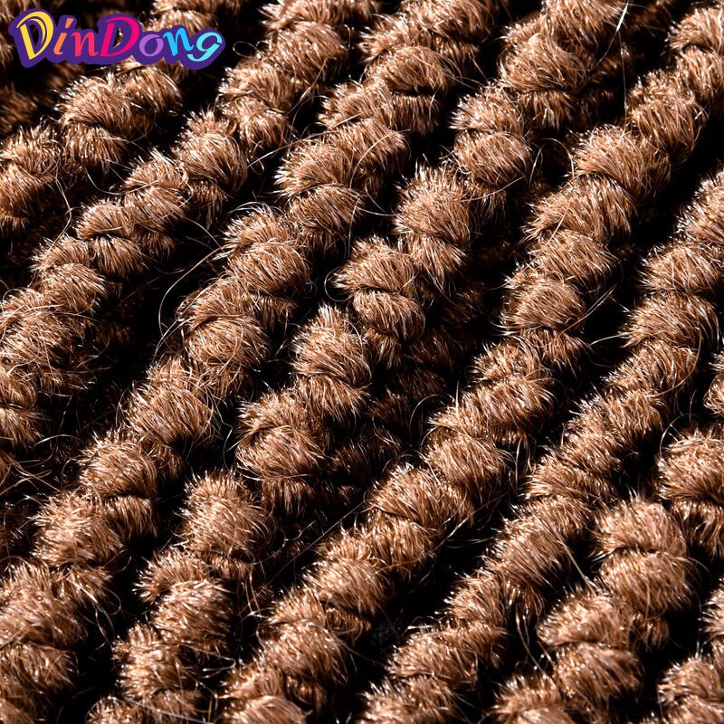 DinDong-Extensions de tresses sénégalaises, tresses au Crochet, tresses synthétiques pures pour femmes, 12 pouces, 12 racines