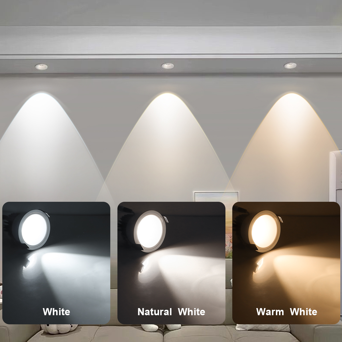 Foco LED de aluminio 5W 7W 9W 12W bombilla de foco LED 110V 220V lámpara empotrable de techo escaparate iluminación decorativa