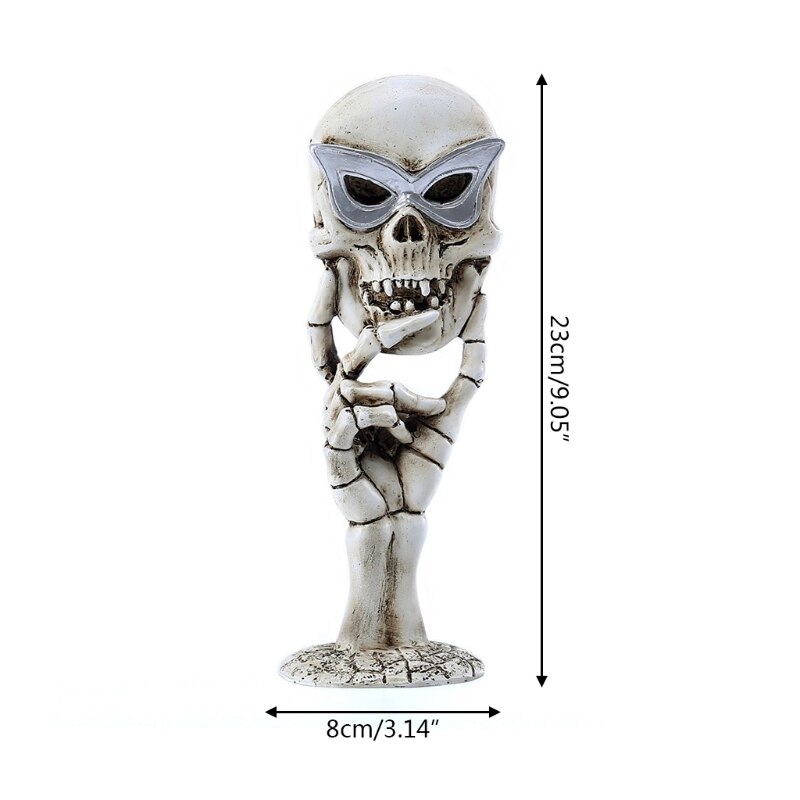 Halloween Retro Skull Mirror for Home Bedroom Bathroom Decoration Ornaments