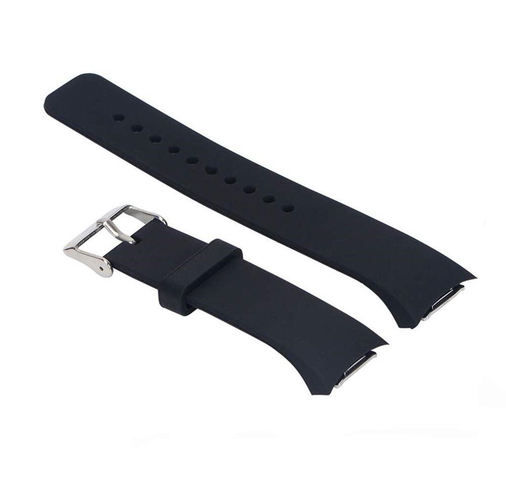 Horloge Band Voor Samsung Gear S2 SM-R720 Zachte Siliconen Sport Vervanging Band Polsband Armband Voor Samsung Gear S2 SM-R730: Black