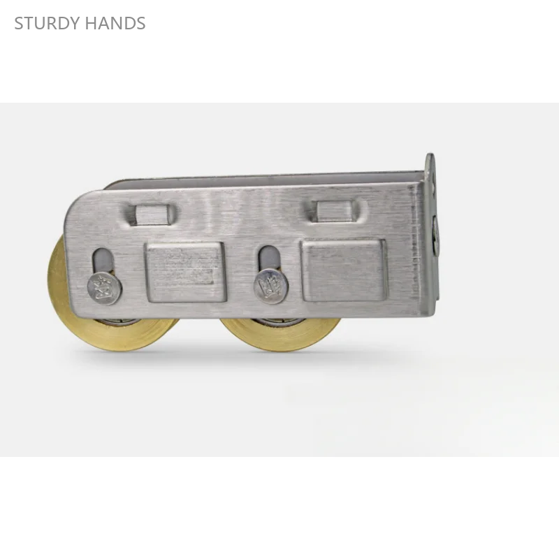 Poleas para puertas y ventanas corredizas de aleación de aluminio, rodamientos dobles, accesorios de hardware con rodillos de latón, 2 uds.
