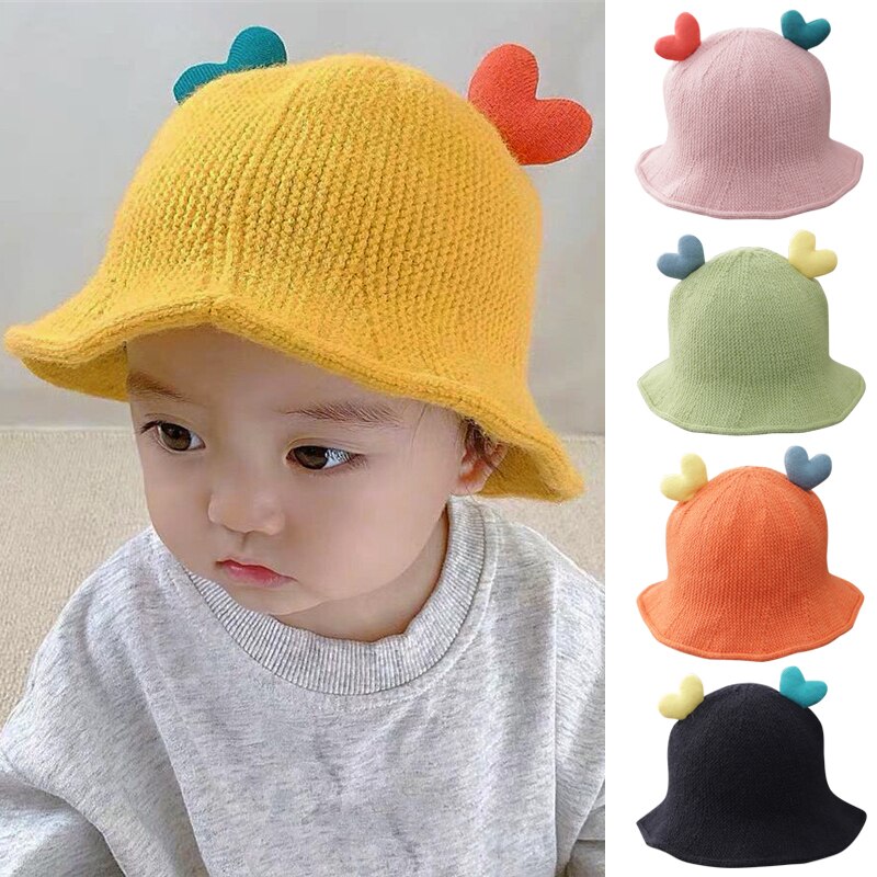 Sombrero de cuerno en forma de corazón para niños, sombreros tejidos, bonito sombrero para niños, de cumpleaños y T8