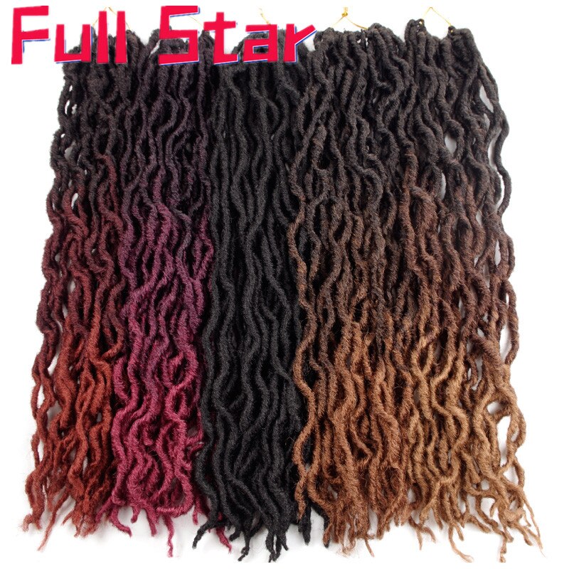 Goddess Faux Locs Crochet Hair 20 Inch Soft Natural Synthetic Crochet Braids Hair Extensions Pre Looped Locs Bulk Bug Brown 350#