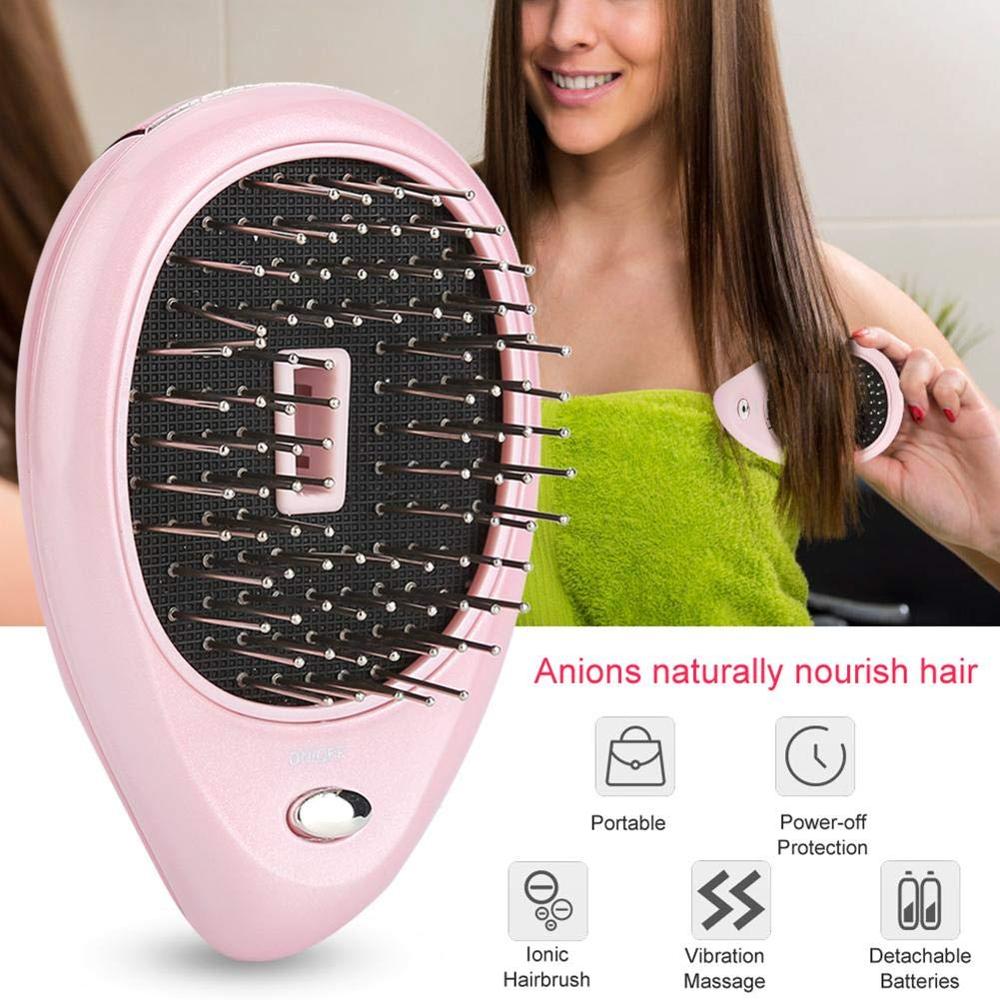 Mini peine eléctrico para el pelo cepillo de pelo de masaje, peine iónico negativo portátil para quitar el pelo, cepillo antiestático para el cabello para niñas
