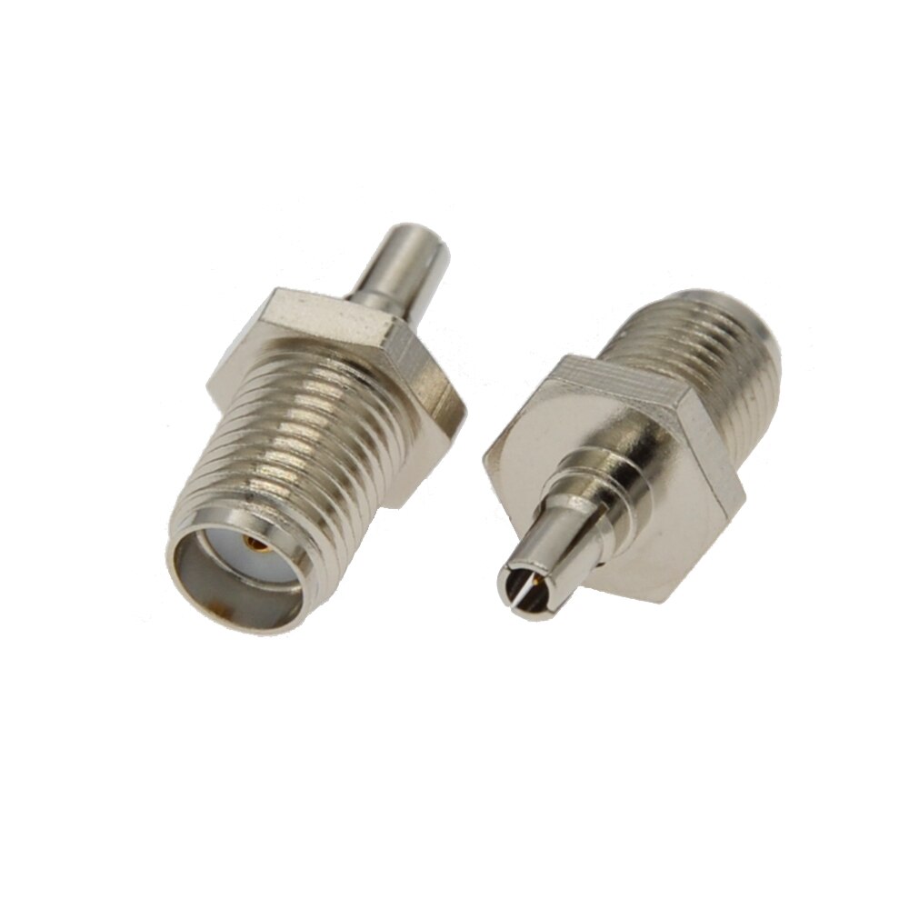 Adaptateur Coaxial RF SMA vers connecteur Coaxial TS9/CRC9, Jack femelle SMA vers fiche mâle TS9/CRC9, argent nickelé, 2 pièces/lot