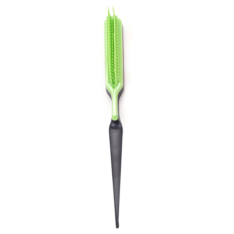 1pc hår kam spids hale kam drilleri krøllet hår antistatisk massage runde tand hår børster barber tilbehør: Grøn