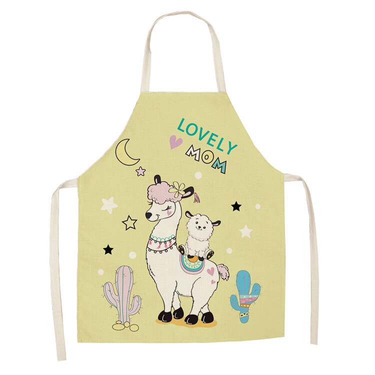 Nette Alpaka Frauen Männer Küche Schürzen Wasserdichte Kochen öl-nachweisen Baumwolle Leinen Antifouling Koch Schürze Reinigung 68*55cm 0008: 14