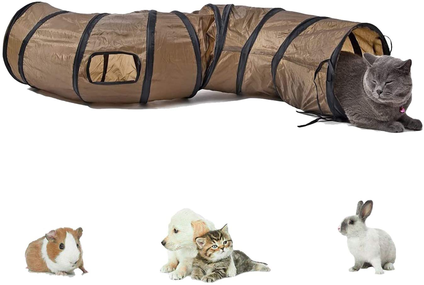 2/3/4 5-way Interactive Collapsible Cat Tunnel Tube Kitty Tunnel Bored Cat Pet Toys Peek Hole Toy Cat Puppy Kitty Kitten Rabbit: Purple