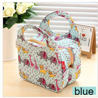 Caldo Isolato Tinfoil di Alluminio del dispositivo di Raffreddamento Termico Picnic Borsa Da Viaggio Impermeabile Tote Scatola di Cartone Animato Per I Bambini Le Donne Borse Termiche: blue