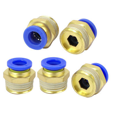 20mm Thread Diameter Industry Tube Quick Connecting Joiner Fittings 5pcs