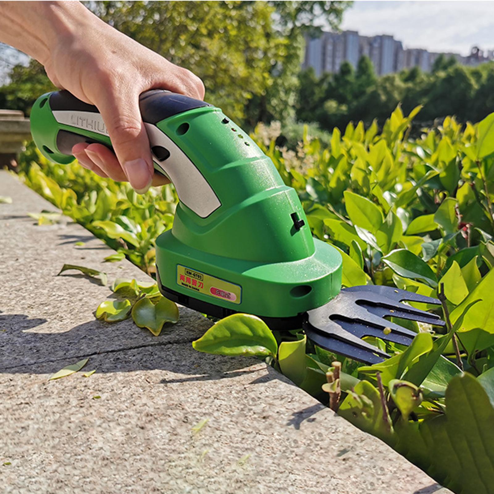 2 in 1 Cordless Hedge Trimmer Grass Cutter Handheld Trimmer Grass Shear Hedge Clipper for Garden Lawn Yard Backtyard