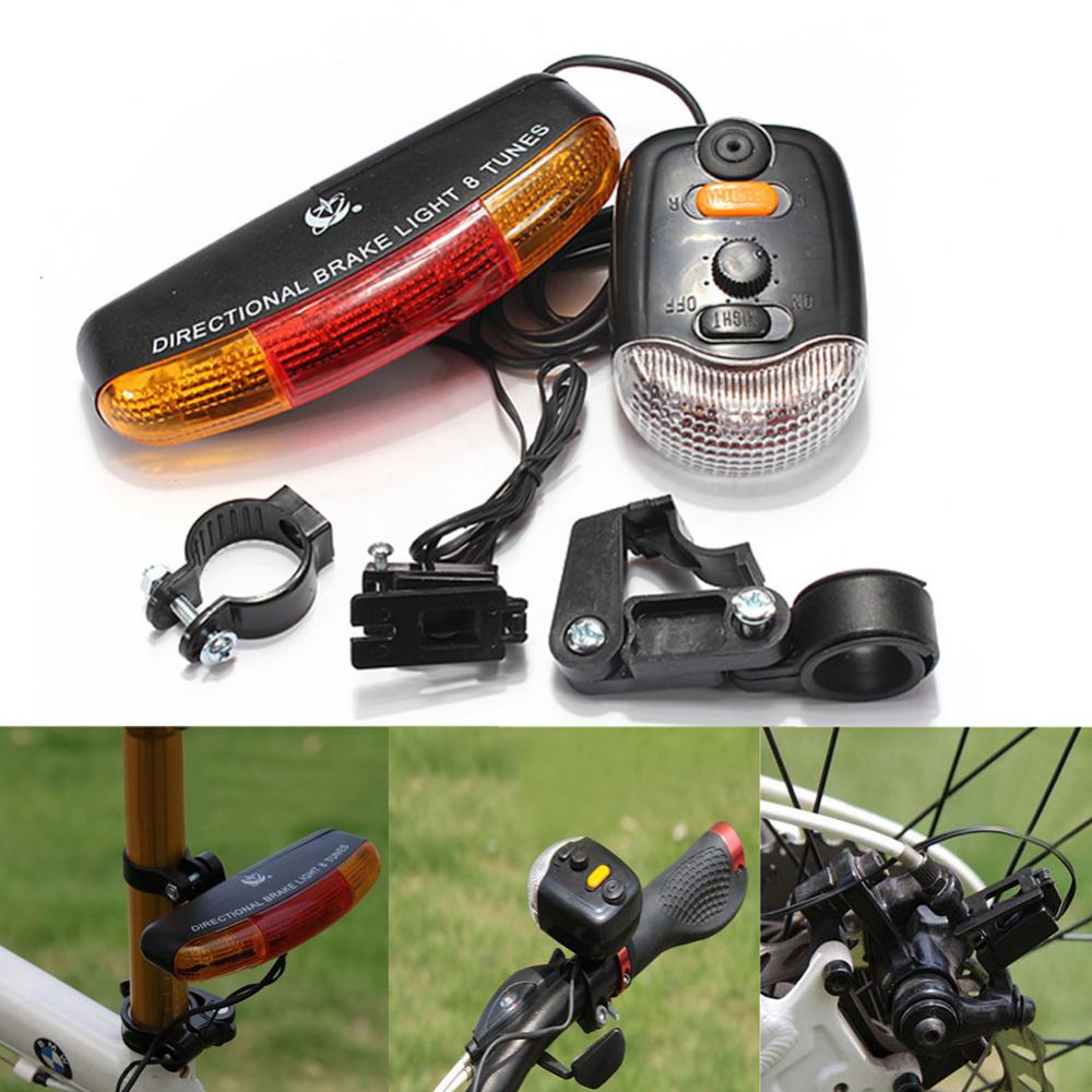 Fahrrad Rücklicht XC-408 Fahrrad Fahrrad 7-LED Sicherheit Warnung Blinker Licht Brems Schwanz Lampe Horn Nacht Radfahren Fahrrad induktion Lampe