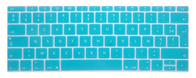 Französisch tastatur schutz Für macbook Retina 12 Profi13 EU-Geben Sie A1708 A1534 A1931 tastatur abdeckung Laptop zubehör Laptop Film: Weiß Blau