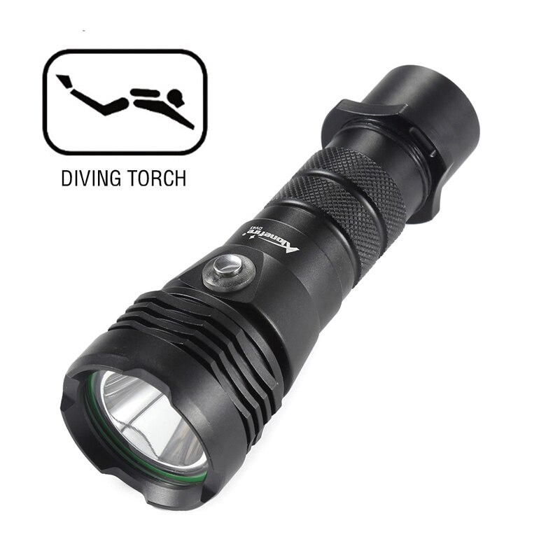 High-power outdoor waterproof night LED searchlight flashlight, lighting tool for diving photography
