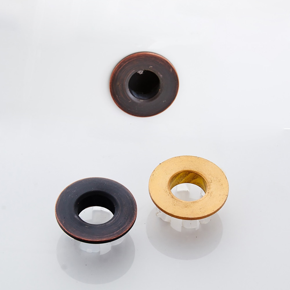 3pcs Greenspring Sink Basin Trim Overflow Cover Brass Insert in Hole Round Caps Brushed Nickel Kitchen Fixture Washing Sinks