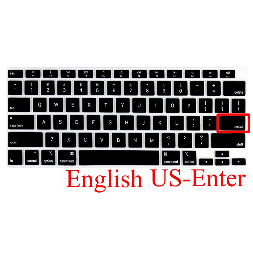 UNS/EU Geben Typ Spanisch/Russisch/Französisch Englisch Tastatur Abdeckung Für MacBook Air 13 A2179 A2337 touch ID Transparent Haut: US English