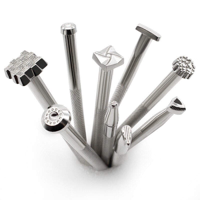 Leather Stamp Tool Engraving and Embossing Tools Different Shape Stamp Punch Set Saddle Making Tools for Leather Craft Working: 9 Pcs Set