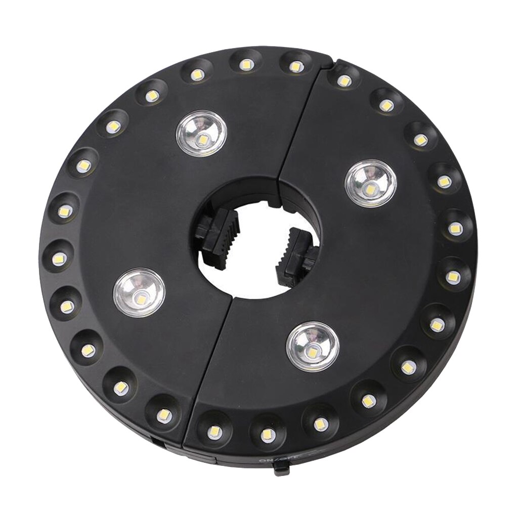 Mât de parapluie LED pour Patio, lumière blanche, alimenté par piles AA, pour jardin de cour: Black