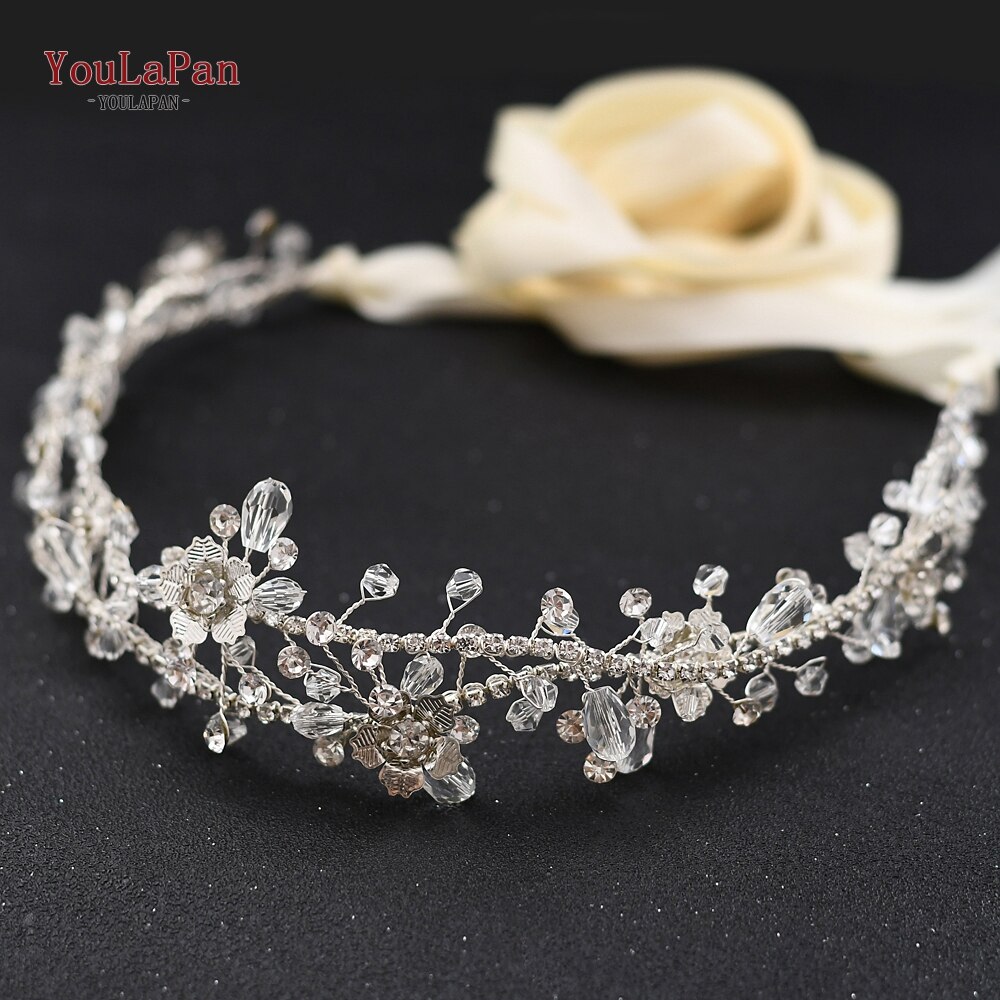 YouLaPan SH340 Strass Braut Gürtel Blume Hochzeit Kleid Gürtel Brautjungfer Schärpe Kristall Party Prom Abendkleider Schärpe Gürtel: Elfenbein Schleife