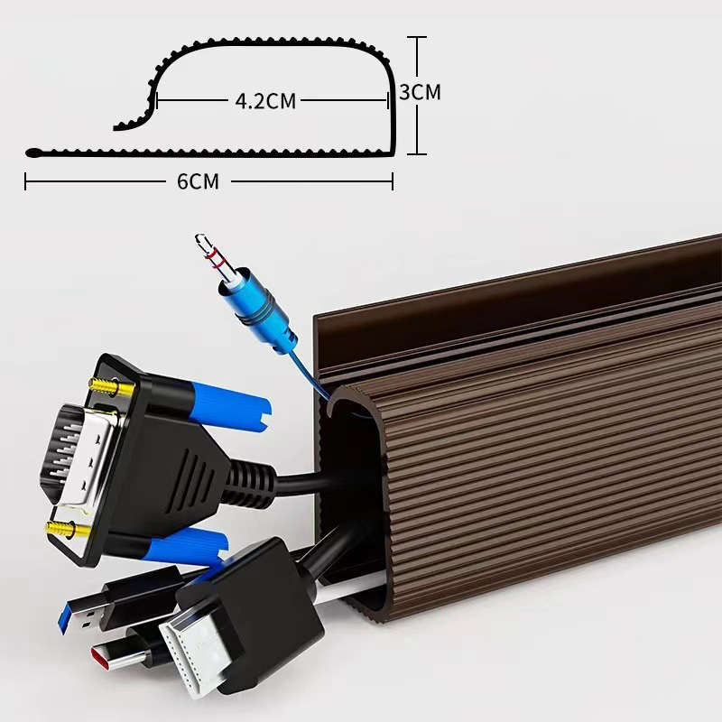 Channel Desk Cable Organizer Cable Management Accessories White Cable Protecter No Drilling Under Desk Management Tray