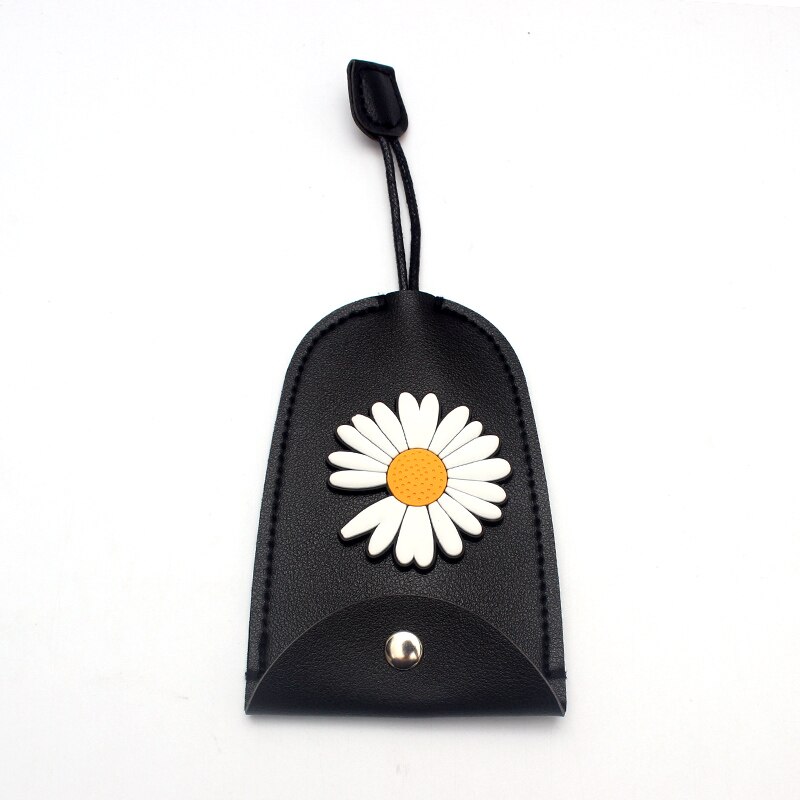 Søde blomster pull type nøgletaske pu læder nøgle punge husholderske bil nøgleholder etui læder nøglering pose